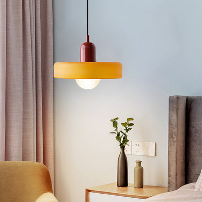 Handcrafted Art Glass Dome Pendant Light, Adjustable Modern Hanging Fixture for Dining Room Kitchen Island Living Room