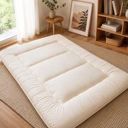 Matelas de sol pliable de 10 cm d'épaisseur, futon japonais enroulable, matelas pliant matelassé lavable