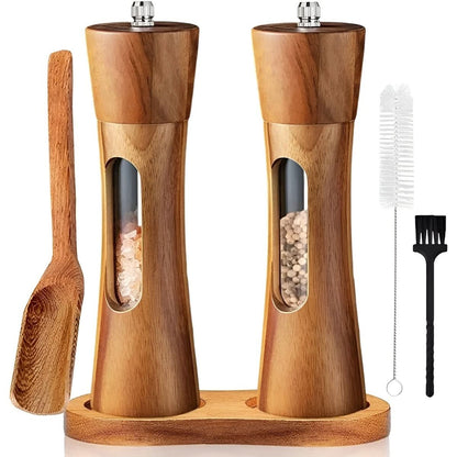 GRINDPEEK – Salt and Pepper Mill with Viewing Window for Convenient Use