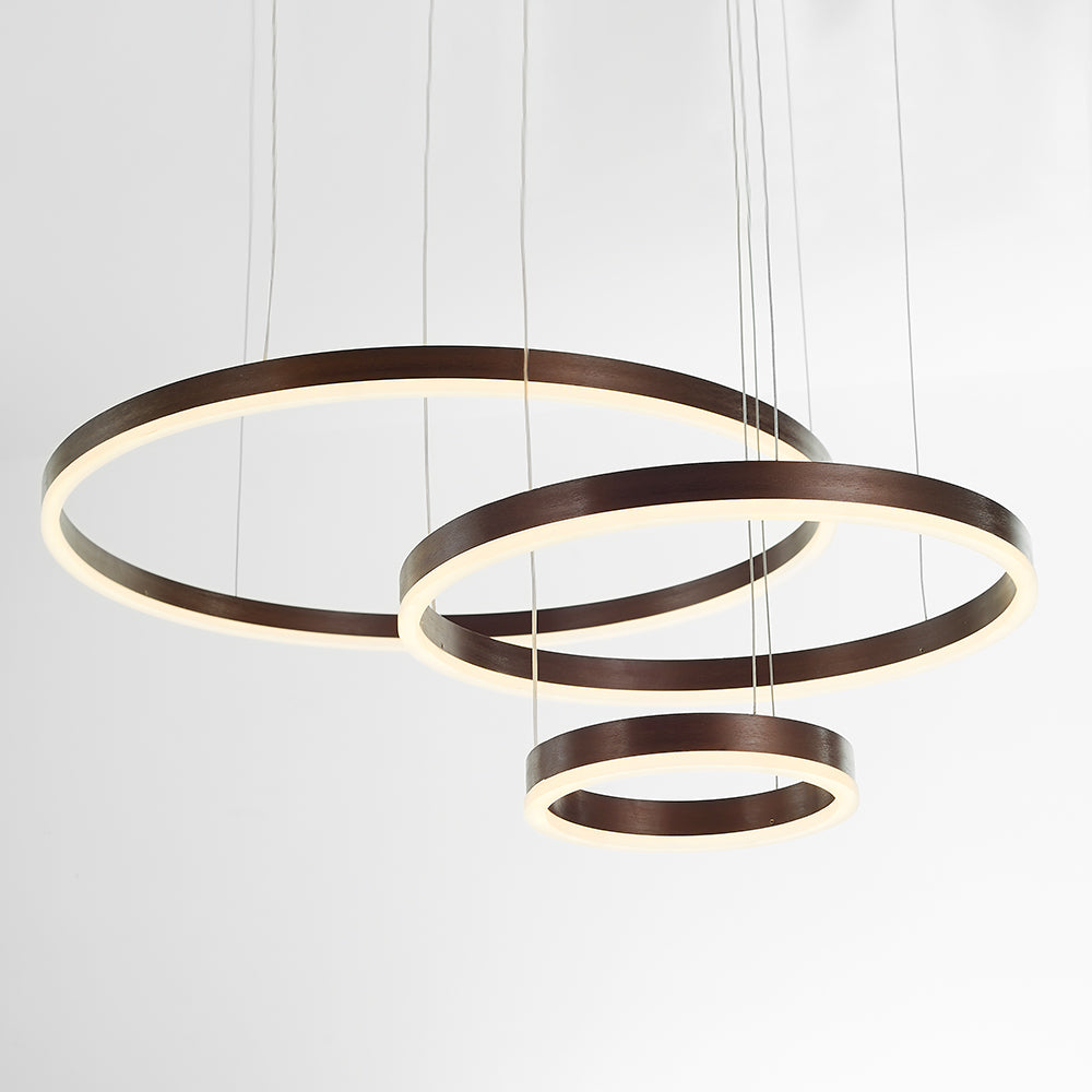 Lustre LED à anneaux multiples, hauteur réglable de 40 à 80 cm, luminaire en métal et acrylique, plafonnier à intensité variable pour salle à manger et salon, suspension moderne