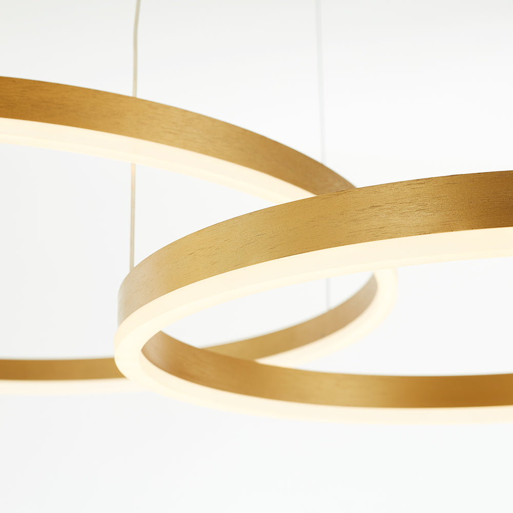 Multi-Ring LED Hanging Light Metal Acrylic Adjustable Height Dimmable Fixture for Dining Room Living Room Bedroom Modern Ceiling Chandelier
