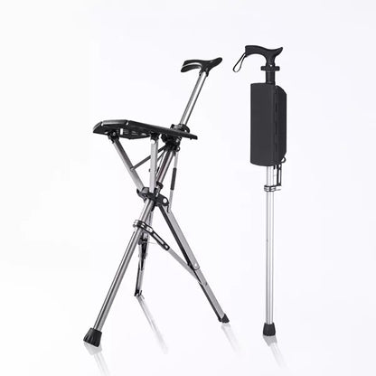 Folding Cane Chair with Seat - Lightweight Portable Walking Stick for Mobility