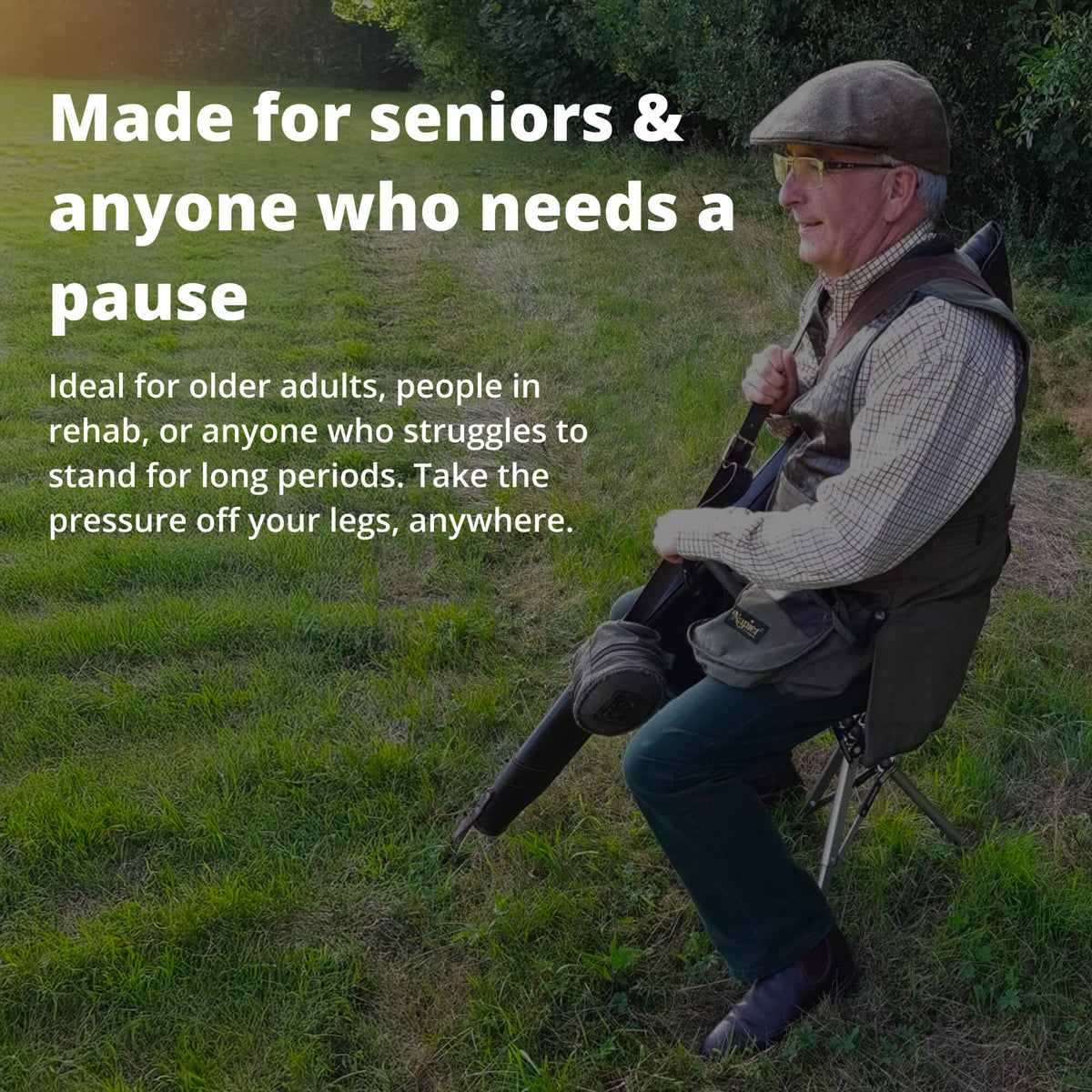 Folding Cane Chair with Seat - Lightweight Portable Walking Stick for Mobility