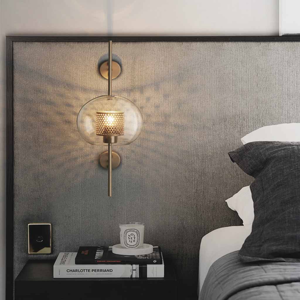 Adjustable LED Sconce Light Metal Glass Copper Finish for Bedroom Living Room Dining Room Wall Mounted Fixture 26 Inch Warm Neutral White Te