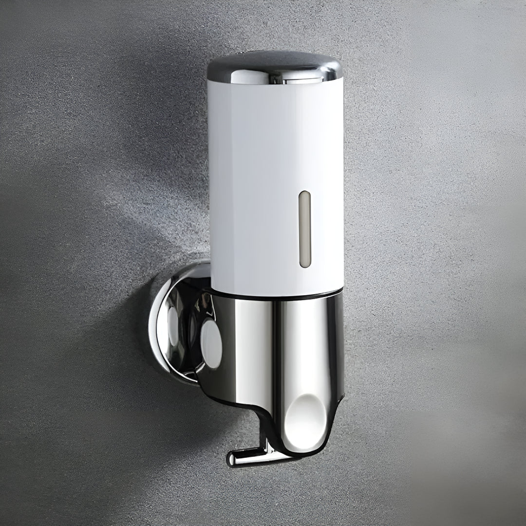 Wall-Mount Soap Dispenser for Bathroom & Kitchen | Space-Saving Metal Pump with Stainless Steel Finish & 17 oz Capacity | Liquid Soap