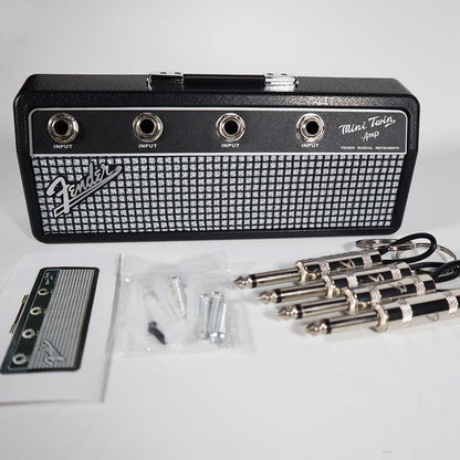Wall-Mounted Key Holder – Stylish Guitar Amp Design with Real Inputs and 4 Guitar Plug Keychains