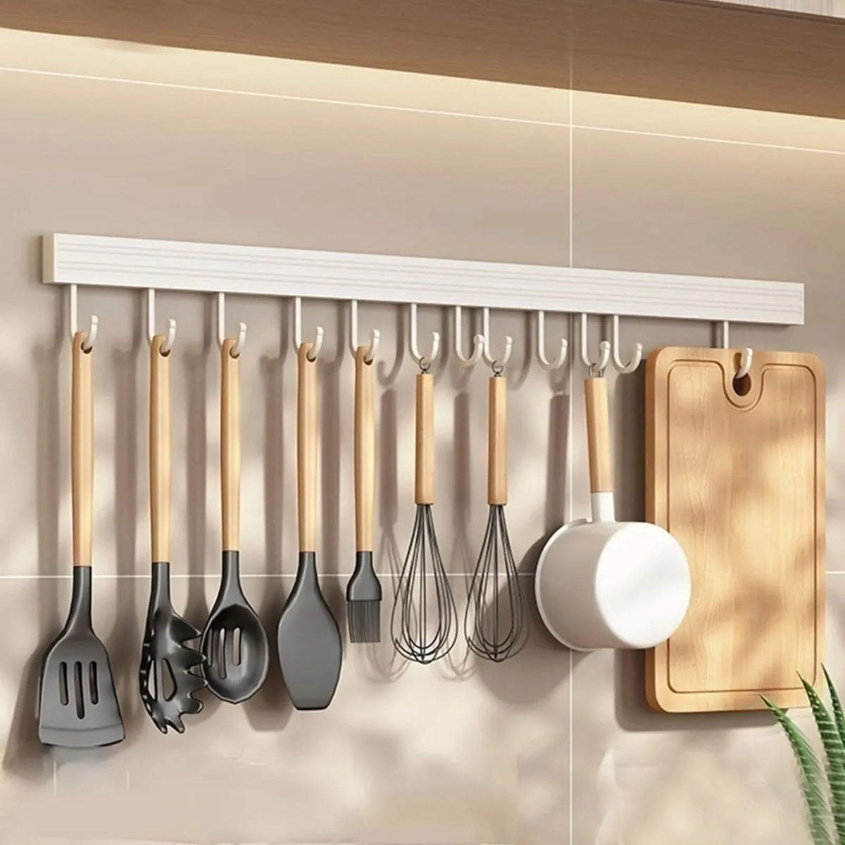 RAILFLOW – No-Drill Kitchen Hanger Rack for Everyday Organization