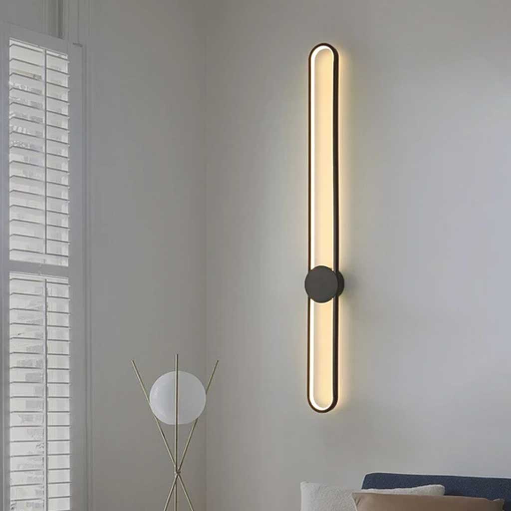 Adjustable LED Aluminum Sconce Light Fixture for Bedroom Living Room Study Modern Indoor Wall Lighting Black Gold Finish 24 35 47 Inch Verti