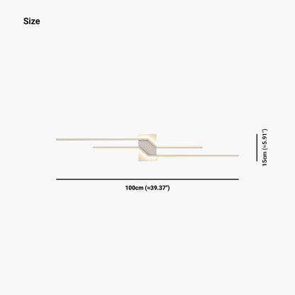 LED Wall Sconce Light 39 in Dimmable Metal Strip for Bedroom Living Room Hallway | Modern Interior Fixture with Color Temperature Control