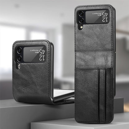 Samsung Galaxy Z Flip Card Holder Case Premium PU Leather Wallet Protection Cover for Flip 3 4 5 6 7 8 with Multiple Card Slots
