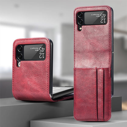 Samsung Galaxy Z Flip Card Holder Case Premium PU Leather Wallet Protection Cover for Flip 3 4 5 6 7 8 with Multiple Card Slots