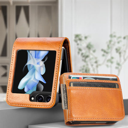 Samsung Galaxy Z Flip Card Holder Case Premium PU Leather Wallet Protection Cover for Flip 3 4 5 6 7 8 with Multiple Card Slots