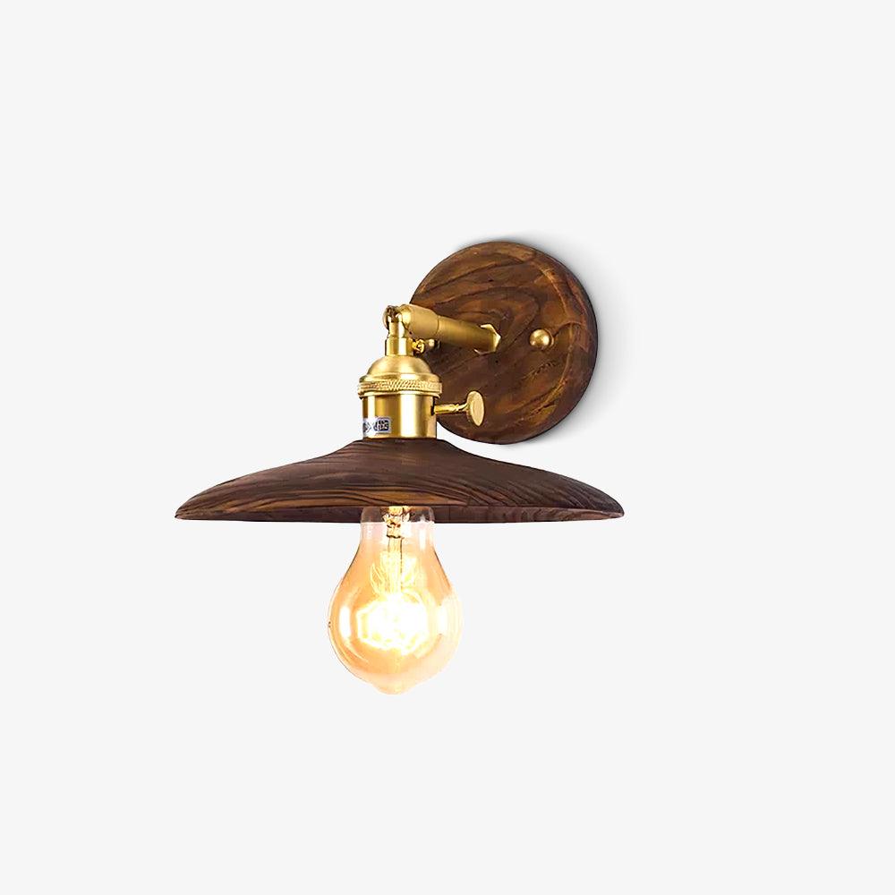 Applique murale arrondie en bois et métal, douille E27, éclairage d'accentuation minimaliste de 8 pouces pour chambre, entrée, hall, couloir, luminaire organique moderne, usage intérieur