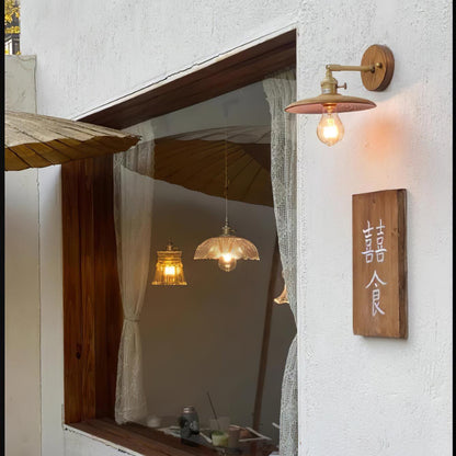 Applique murale arrondie en bois et métal, douille E27, éclairage d'accentuation minimaliste de 8 pouces pour chambre, entrée, hall, couloir, luminaire organique moderne, usage intérieur