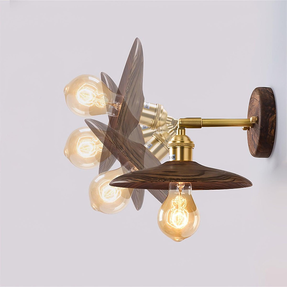 Applique murale arrondie en bois et métal, douille E27, éclairage d'accentuation minimaliste de 8 pouces pour chambre, entrée, hall, couloir, luminaire organique moderne, usage intérieur