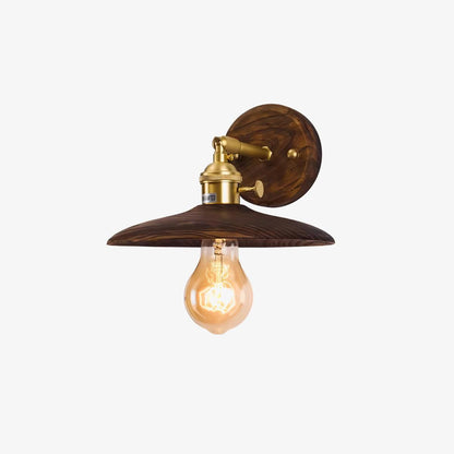 Applique murale arrondie en bois et métal, douille E27, éclairage d'accentuation minimaliste de 8 pouces pour chambre, entrée, hall, couloir, luminaire organique moderne, usage intérieur
