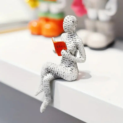 Figurine de lecture Wanda - Résine durable, design artistique