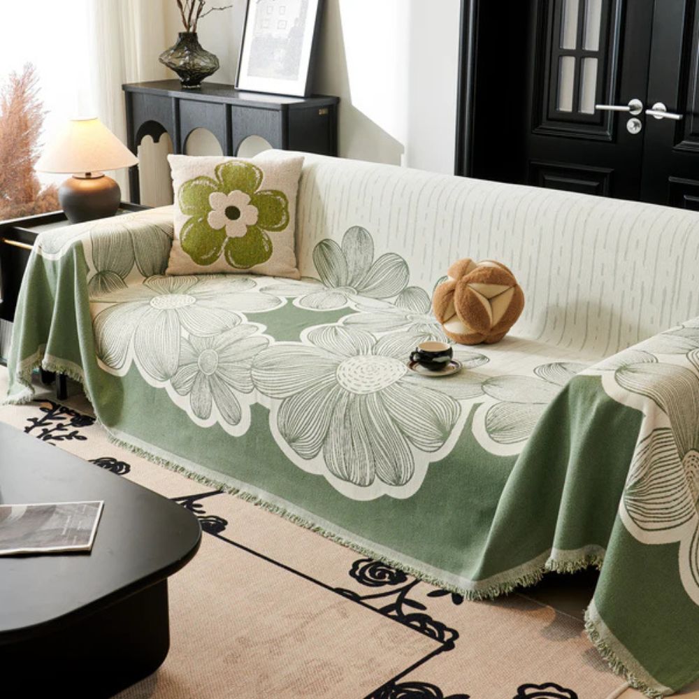 Wanderlust Sofa Cover - Soft Chenille, Retro Floral