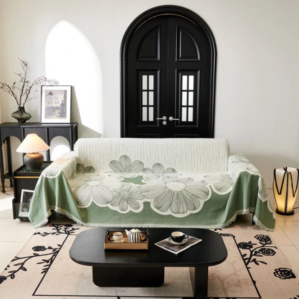 Wanderlust Sofa Cover - Soft Chenille, Retro Floral