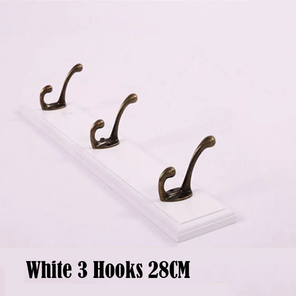 Wooden Wall-Mount Coat Rack with Hooks for Entryway, Hallway, Bedroom – Space-Saving Hanging Storage for Jackets, Scarves, Bags, Keys