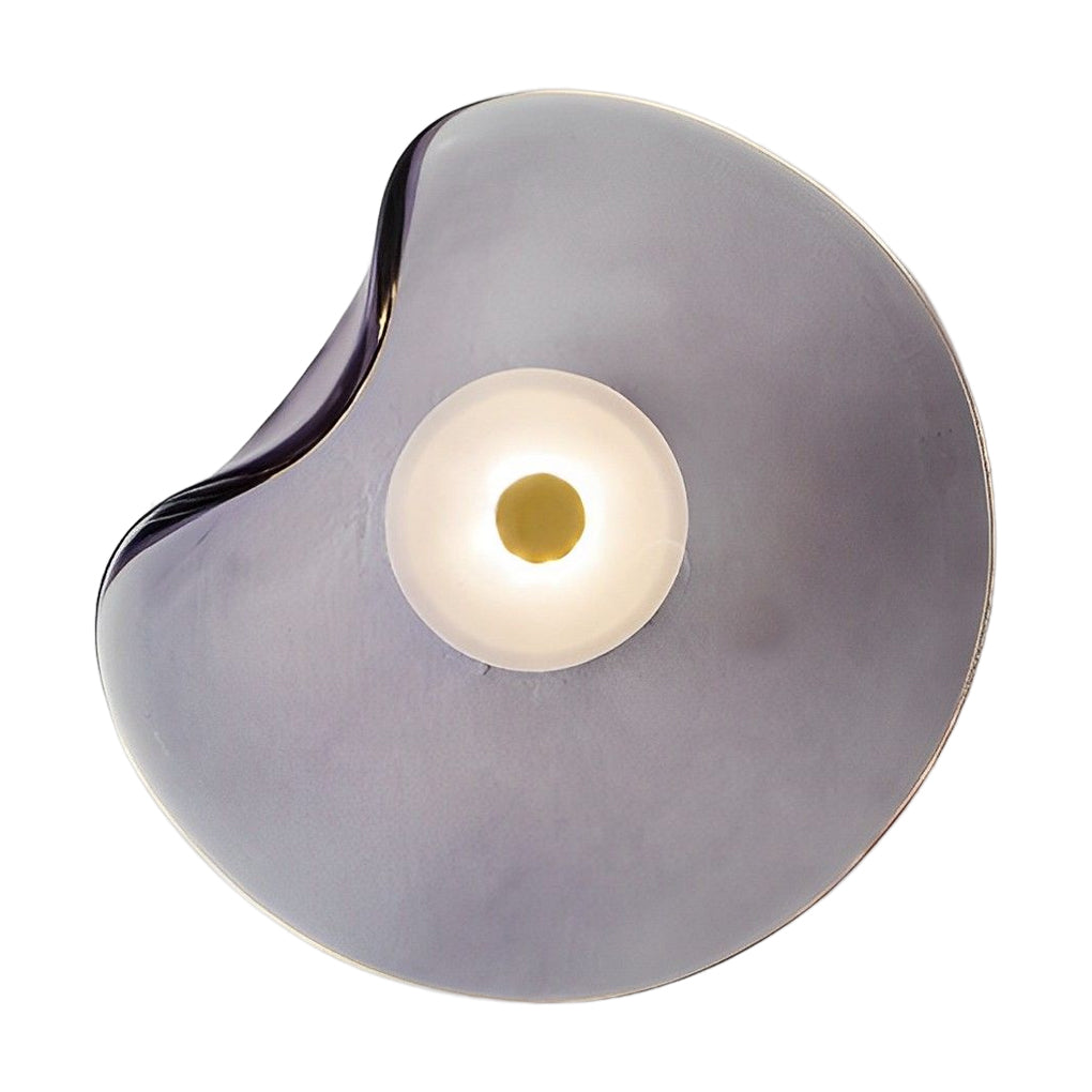 Modern LED Wall Sconce in Amber, Purple & Gray Glass for Bedroom, Living Room & Hallway Lighting