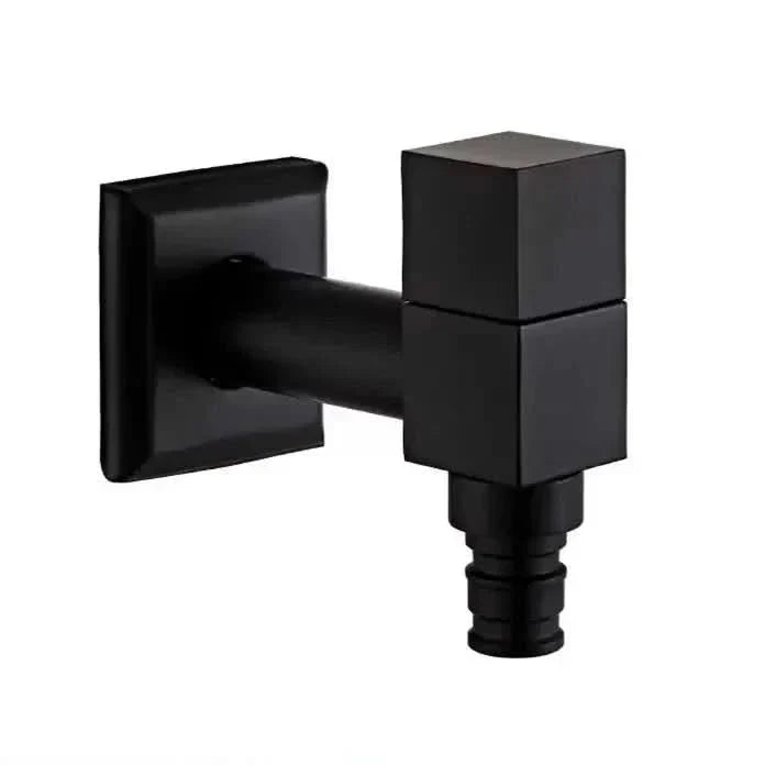 Wall-Mount Single Handle Faucet in Black Finish for Indoor & Outdoor Sinks