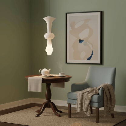 Handcrafted Paper Lantern Ceiling Light White Drum Shade Hanging Fixture E26 E27 Socket Bedroom Living Room Dining Room Ambient Glow Modern