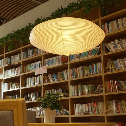 Handmade Rice Paper Sphere Pendant Lamp for Dining Room & Bedroom | Sculptural Ceiling Fixture with Adjustable Cord | E26 Edison Bulb Compat