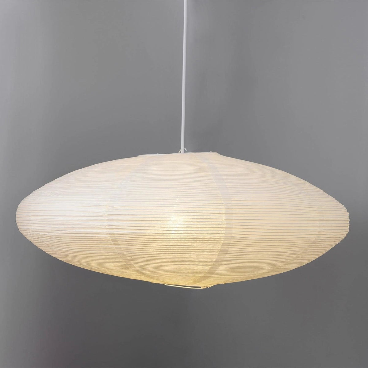 Handcrafted Paper Shade Ceiling Light with Adjustable Cord White Hanging Fixture for Bedroom Living Room Kitchen Dining Modern Indoor Lamp