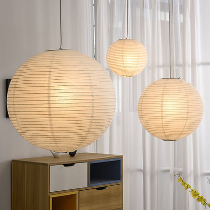 Handmade Paper Globe Drop Light for Kitchen Island & Dining Room – Adjustable Cable, E26 Socket, Soft Ambient Glow – Modern Overhead Fixture