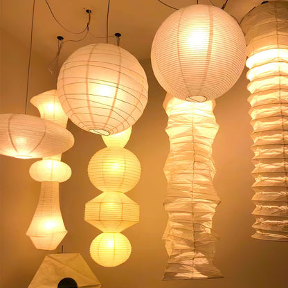 Handmade Paper Globe Drop Light for Kitchen Island & Dining Room – Adjustable Cable, E26 Socket, Soft Ambient Glow – Modern Overhead Fixture