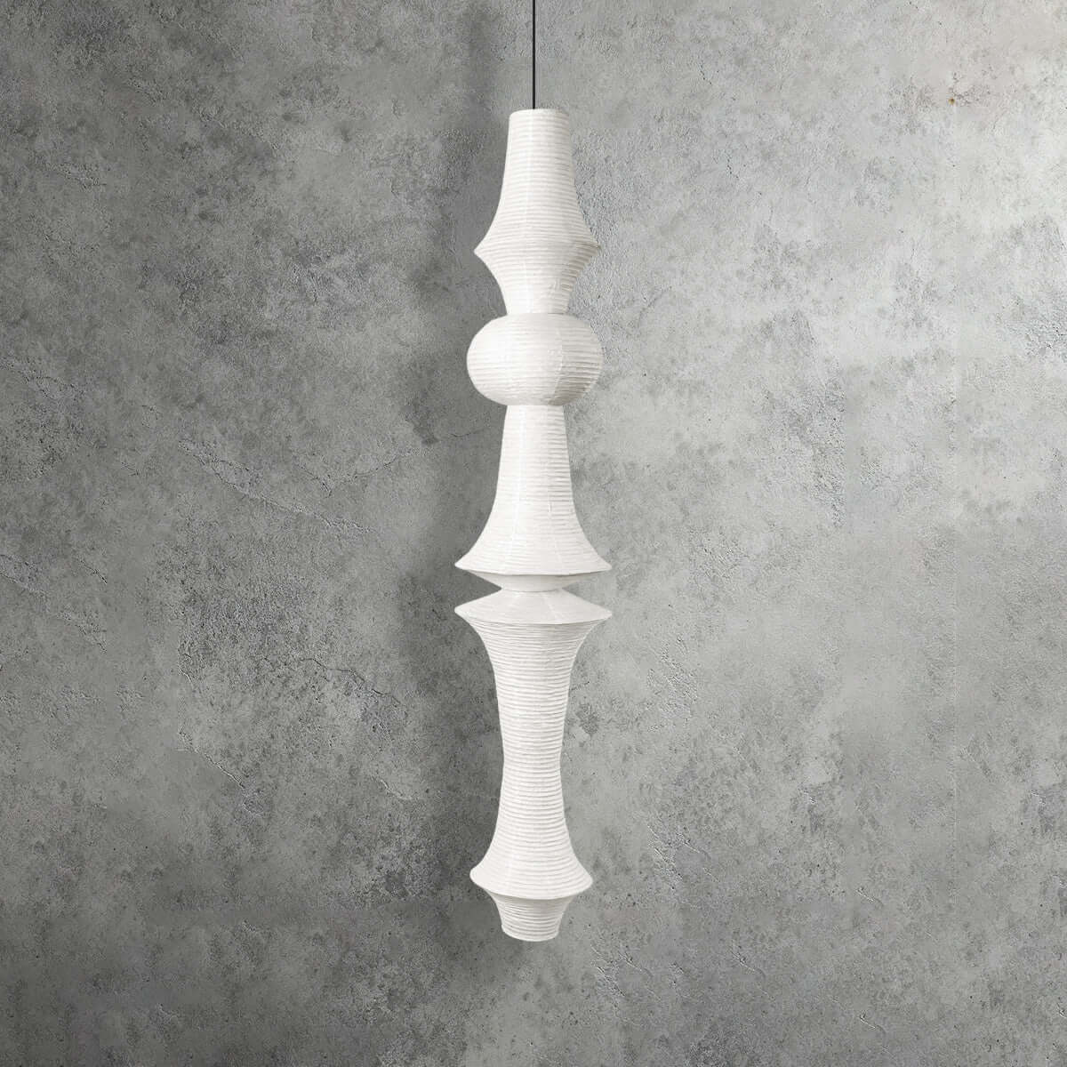 Overhead Hanging Fixture with Paper Shade for Kitchen Island or Breakfast Nook | Cylindrical Drop Lamp in White or Warm Tone | E26 Socket Ce
