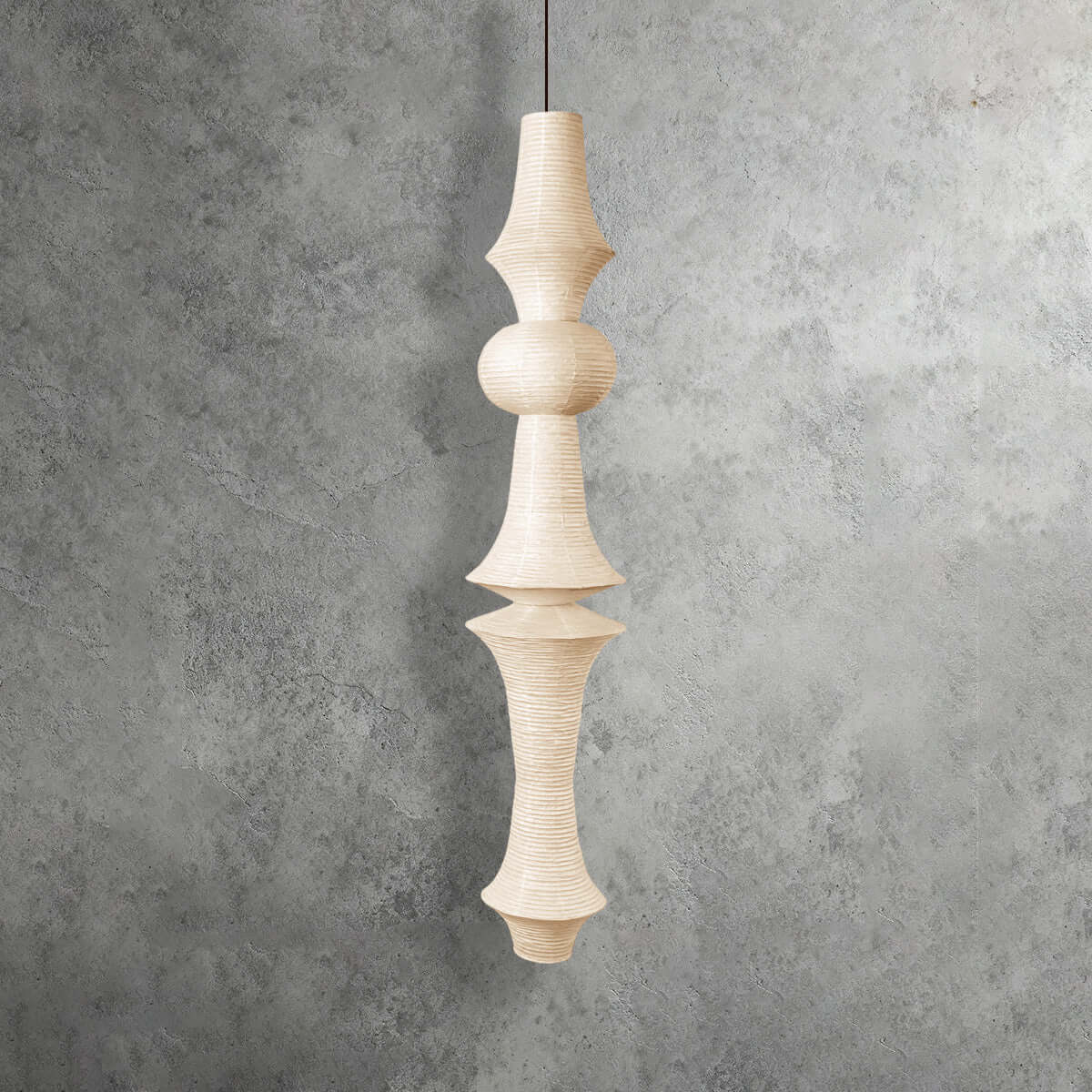 Overhead Hanging Fixture with Paper Shade for Kitchen Island or Breakfast Nook | Cylindrical Drop Lamp in White or Warm Tone | E26 Socket Ce