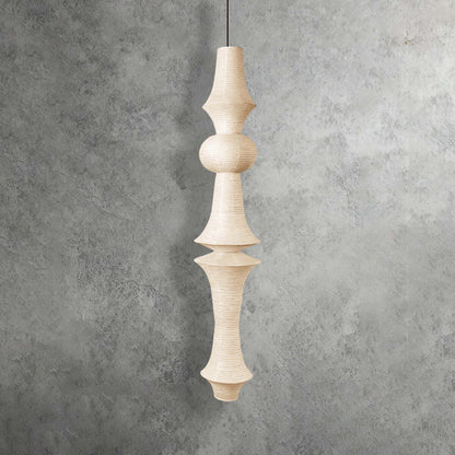 Overhead Hanging Fixture with Paper Shade for Kitchen Island or Breakfast Nook | Cylindrical Drop Lamp in White or Warm Tone | E26 Socket Ce