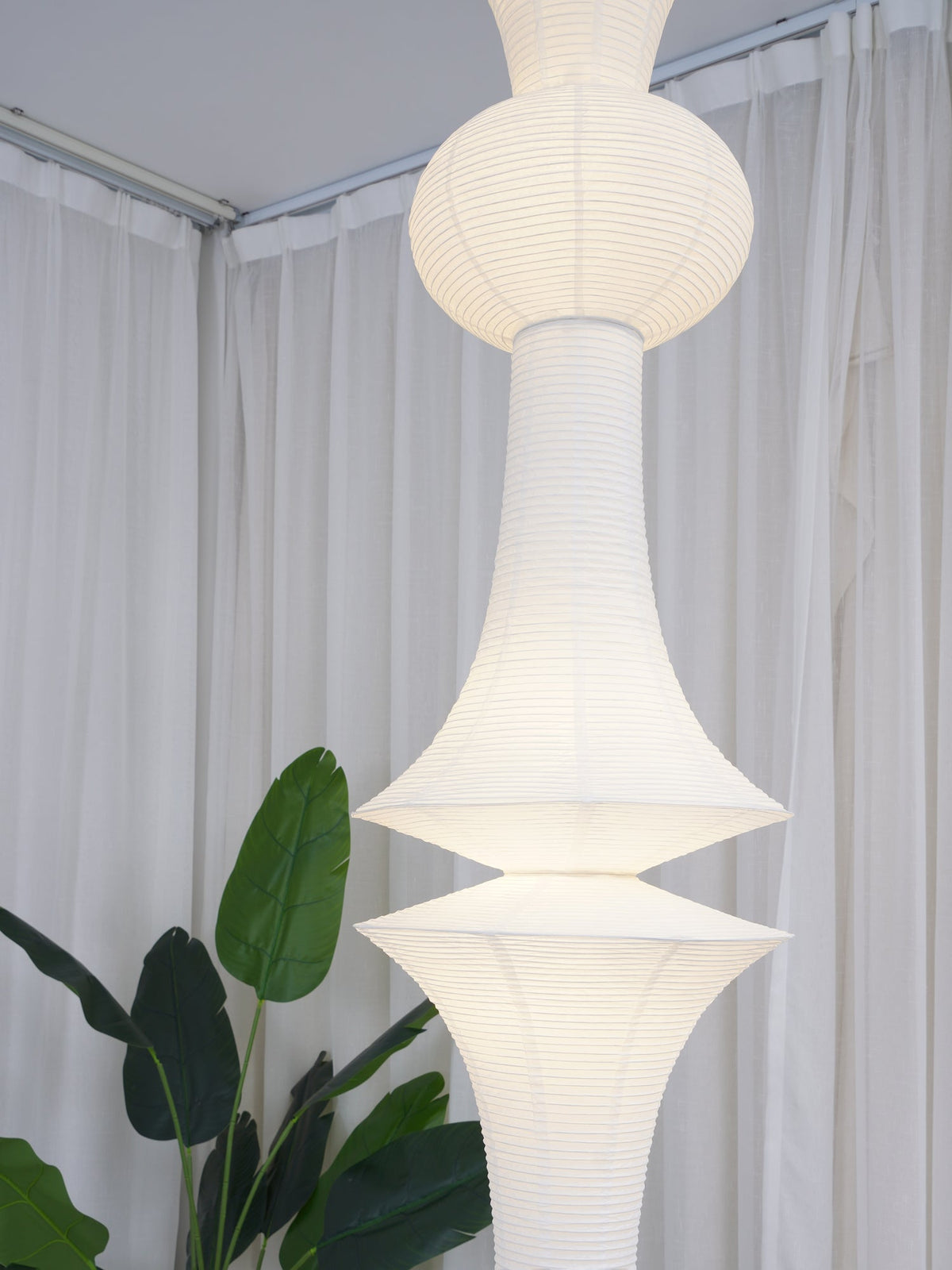 Handcrafted Paper Lantern Ceiling Light White Drum Shade Hanging Fixture E26 E27 Socket Bedroom Living Room Dining Room Ambient Glow Modern