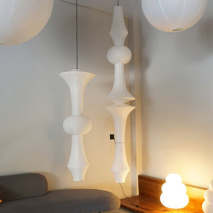 Handcrafted Paper Lantern Ceiling Light White Drum Shade Hanging Fixture E26 E27 Socket Bedroom Living Room Dining Room Ambient Glow Modern