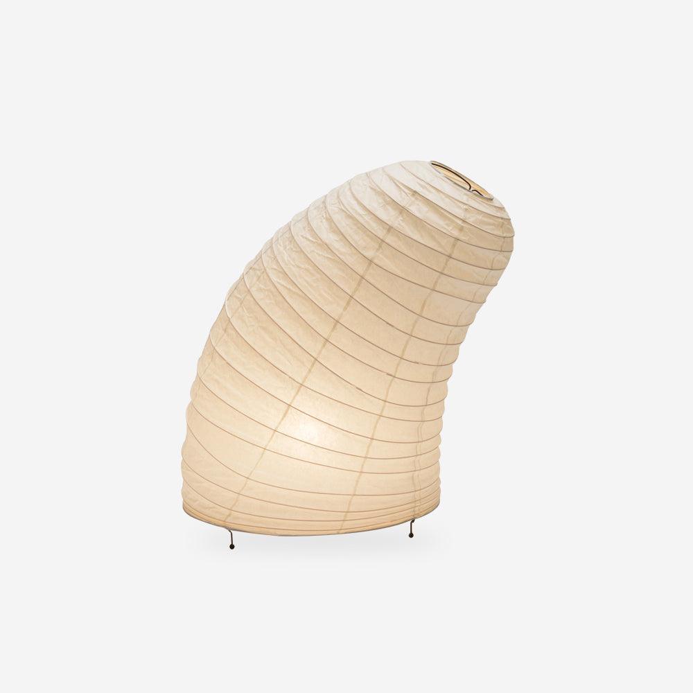 Handcrafted Paper Shade Accent Lamp 10 in Wide Warm Glow LED Bedside Nightlight for Bedroom Office Desktop Reading Nook Minimalist Japanese