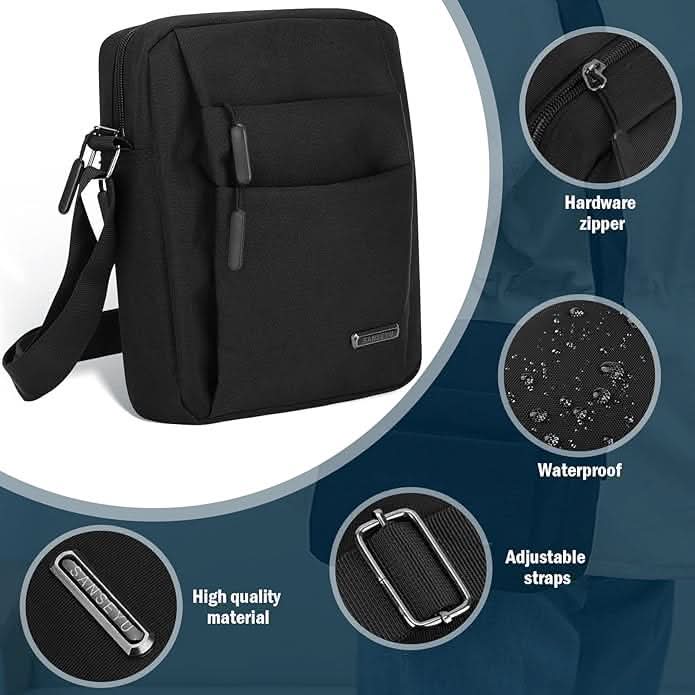 Crossbody Sling Bag for Men with Water-Resistant Fabric and Hidden Security Pocket – Compact Daily Carry Chest Pack for Commuting