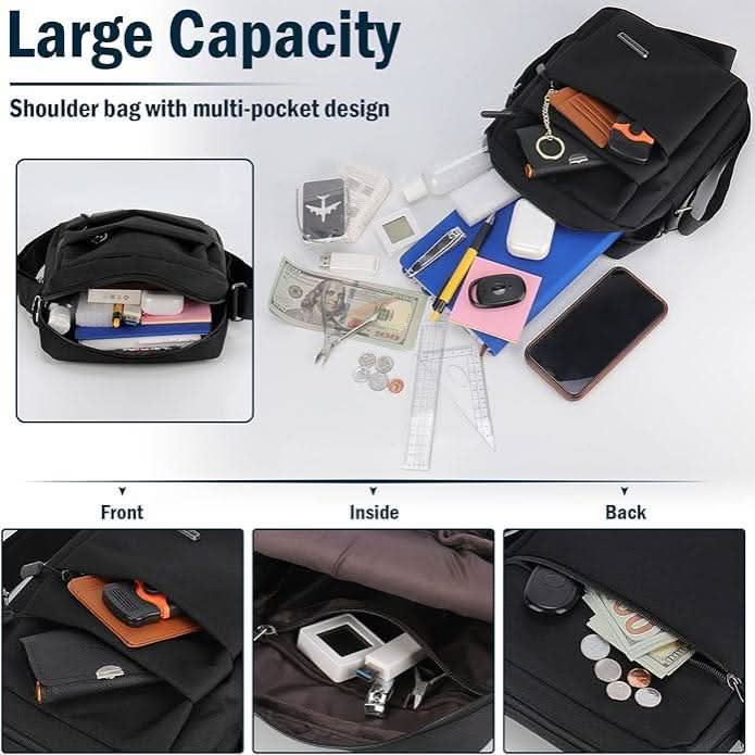 Crossbody Sling Bag for Men with Water-Resistant Fabric and Hidden Security Pocket – Compact Daily Carry Chest Pack for Commuting