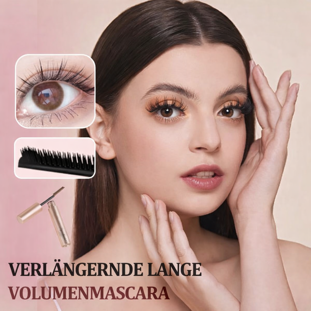 Waterproof Volumizing Mascara for Long Lashes with Precision Comb Brush – Clump-Free Definition & All-Day Wear for Sensitive Eyes & Contact