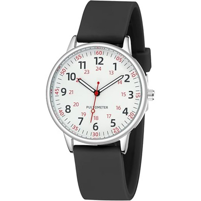 Waterproof Nurse Watch with Clear Second Hand | Durable Silicone Band for Accurate Time Tracking