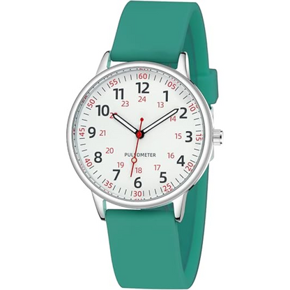 Waterproof Nurse Watch with Clear Second Hand | Durable Silicone Band for Accurate Time Tracking