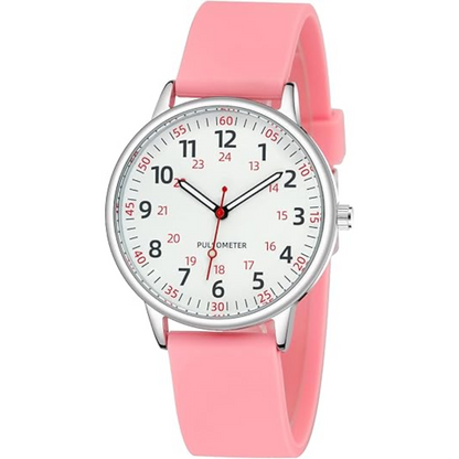 Waterproof Nurse Watch with Clear Second Hand | Durable Silicone Band for Accurate Time Tracking