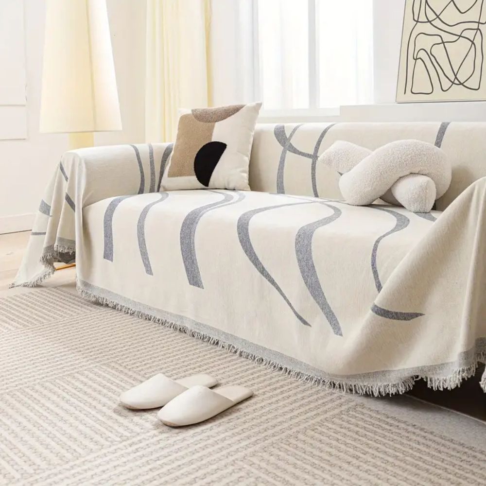 Waver Sofa Cover - Jacquard Chenille, Non-Slip Design, Flowy design