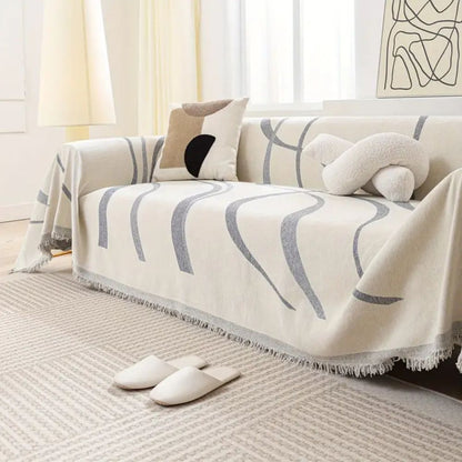 Waver Sofa Cover - Jacquard Chenille, Non-Slip Design, Flowy design