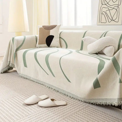 Waver Sofa Cover - Jacquard Chenille, Non-Slip Design, Flowy design