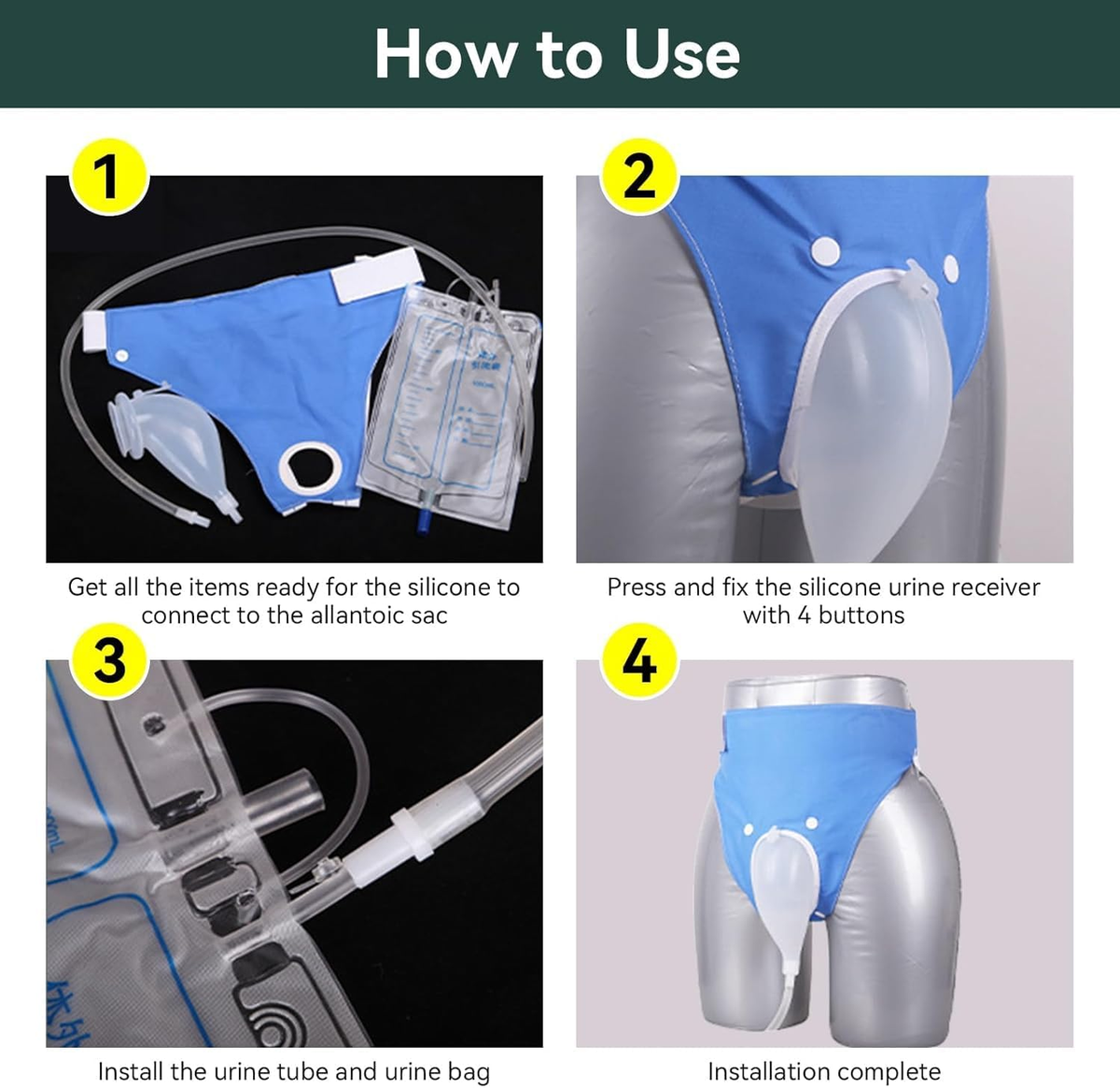 Système de collecteur d'urine portable | Urinal portable de 1000 ml avec sangles réglables pour hommes et femmes