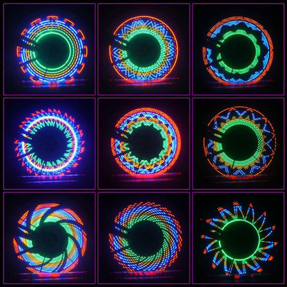 Wearclo | Bicycle Spoke LED Lights with 30 Colorful Patterns | Enhanced Visibility for Safety