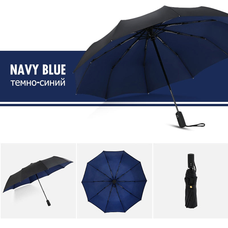 Wearclo | Wind-Resistant Storm Umbrella with Automatic Open Button | Portable Protection Against Rain and Wind
