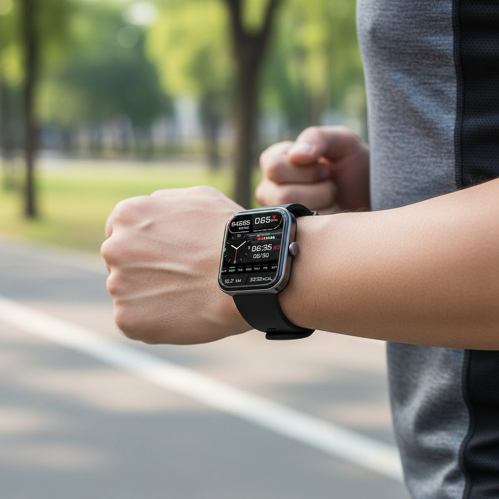 Moniteur de bien-être | Montre connectée avec suivi de la fréquence cardiaque et du sommeil | Design léger pour le bien-être au quotidien